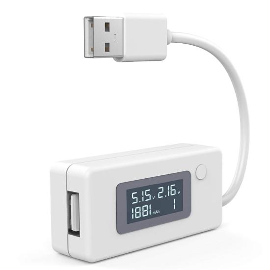 Beyaz Cep Telefonu Şarj Test Kontrol Cihazı Pil Durumu Kapasite Akımı USB Çıkışı Ölçüm