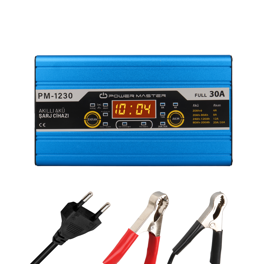 POWERMASTER%20PM-1230%2012%20VOLT%20MAX%2030%20AMPER%20LCD%20EKRANLI%20KURU%20-%20ASİT%20-%20JEL%20AKÜ%20ŞARJ%20CİHAZI