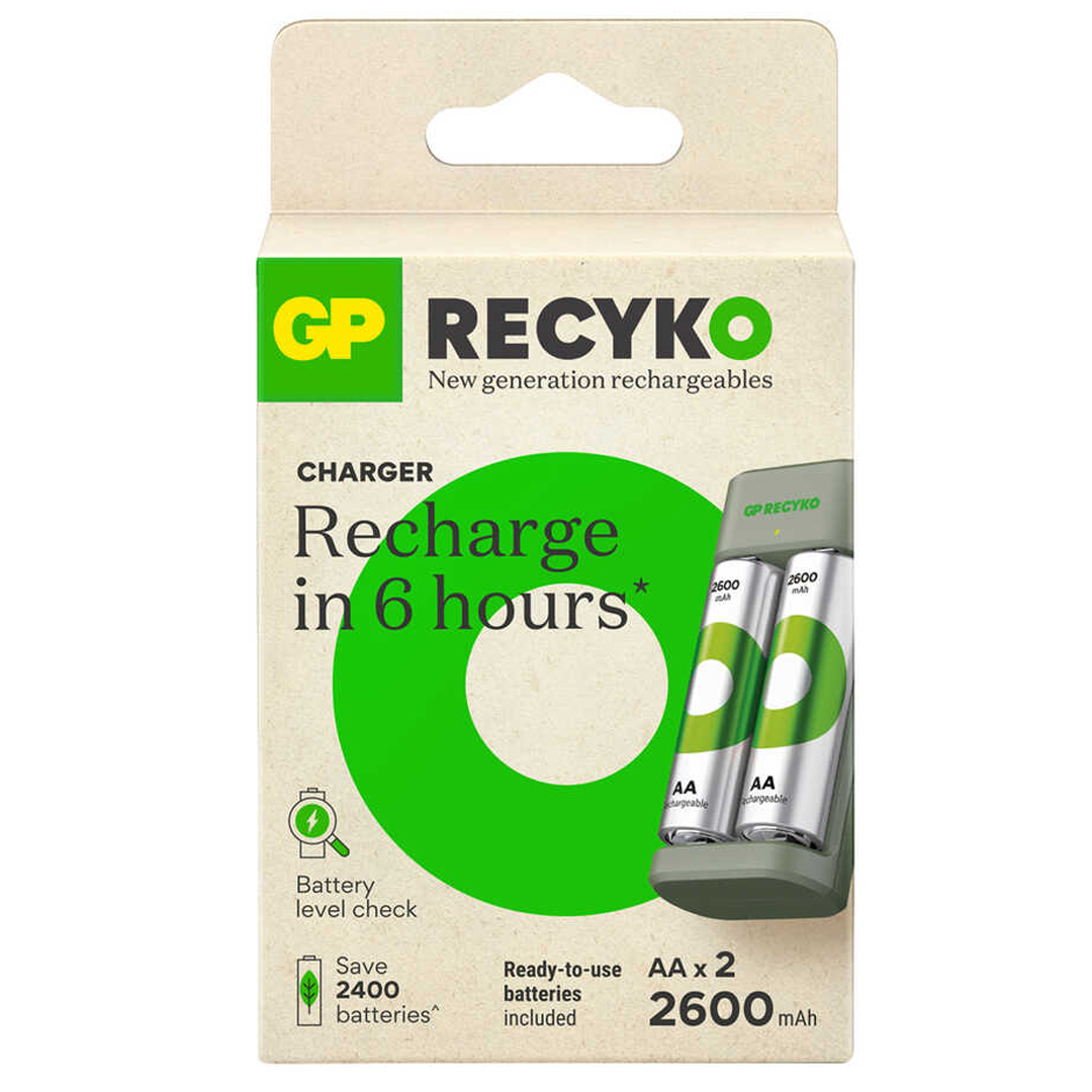 GP%20RECYKO%20E221%202%20X%202600%20MAH%20R6%20AA%20PİLLİ%20PİL%20ŞARJ%20CİHAZI%20(GP-E221/270AHCER21-2GTLB2)